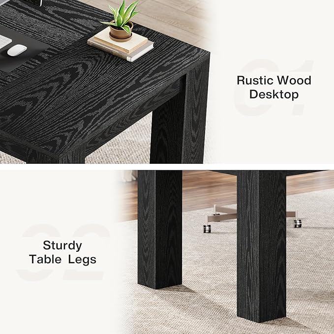 Tribesigns 63-Inch Executive Desk, Large Office Computer Desk, Simple Workstation Writing Table Study Table for Home Office, Black