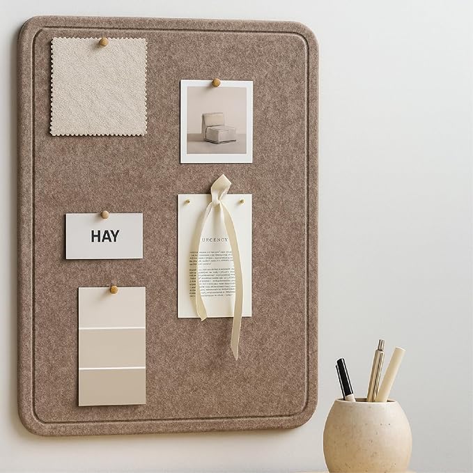 Orelle Felt Wall Bulletin Board (Mocha, 35 x 23)