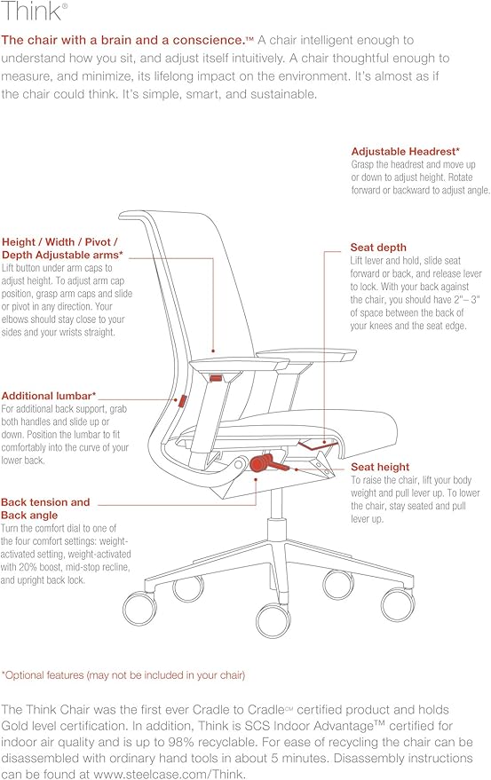 Steelcase Think Navy Fabric Chair