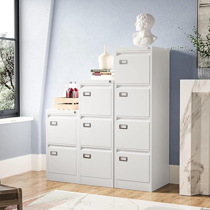 3 Drawer File Cabinet,Metal Filing Cabinets with Lock,18" Deep Office Storage Cabinet for A4/Letter/Legal Size File,Assembly Required