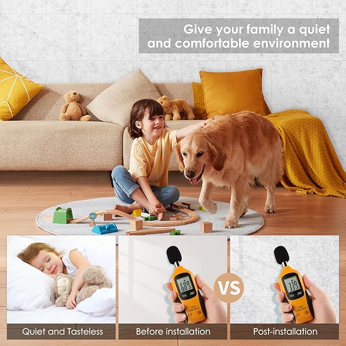 Large Cork Board for Walls 48"x36" |Cork Board Alternative| 12 Pack Felt Wall Tiles| Light Gray Bulletin Board with Removable Adhesive | Cork Boards Pinboard for Office Home Classroom,Light Gray