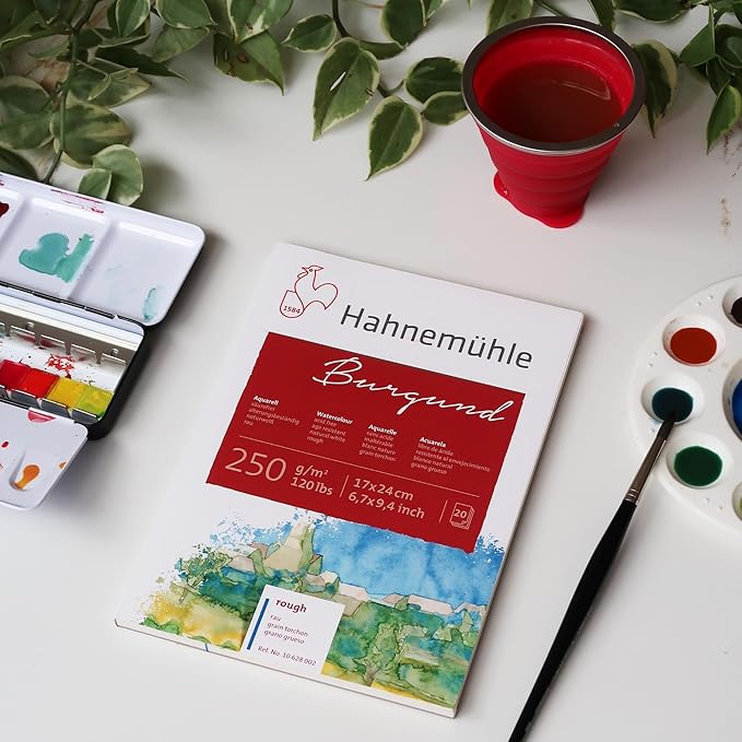 Hahnemühle Postcard Pad, Rough Surface, 20 Sheets, 4.13 x 5.83 inches, 250gsm, Watercolor, Blank Postcards