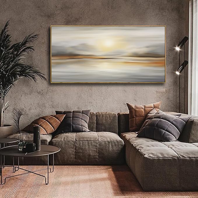 Framed Wall Art Abstract Seascape Canvas Printing Wall Decor Artwork for Living Room Bedroom Dining Room Home Office Decor 20x40inch