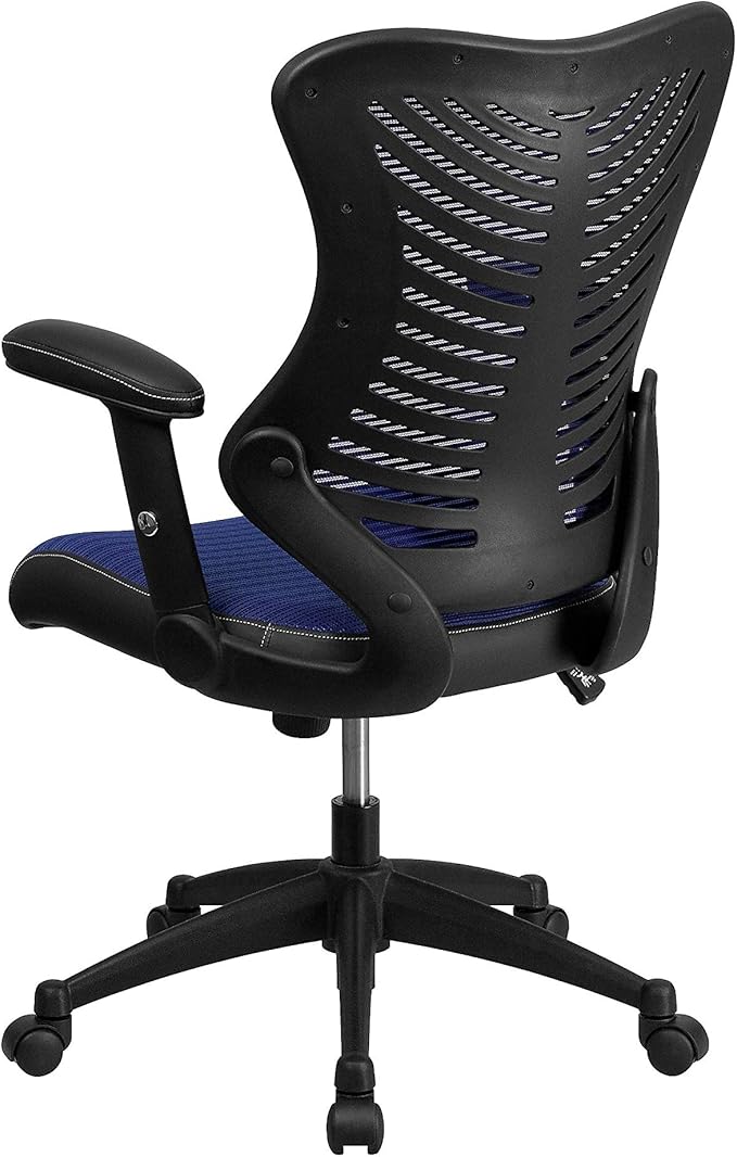Flash Furniture Kale High Back Designer Blue Mesh Executive Swivel Ergonomic Office Chair with Adjustable Arms