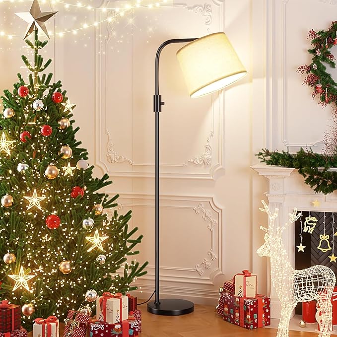 Ambimall ๐
๐ฎ๐ฅ๐ฅ๐ฒ ๐๐ข๐ฆ๐ฆ๐๐๐ฅ๐ Floor Lamp - Floor Lamps with 9W ๐๐๐ Bulb, Standing Lamps for Living Room with Adjust Head, Modern Standing Tall Light Rotary Switch for Office