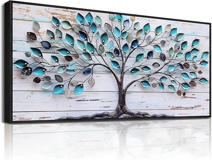 MHARTK66 Large Canvas Wall Art Framed-Tree Abstract Paintings Wall Decor Living Room Pictures Bedroom Artwork for Walls Landscape Farmhouse Decorations Botanical Prints Framed for Office Home Decor
