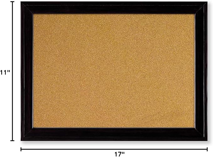 Quartet Home Décor Cork Bulletin Board, Black Frame, 11 x 17 Inches, Pack of 2 (79279)