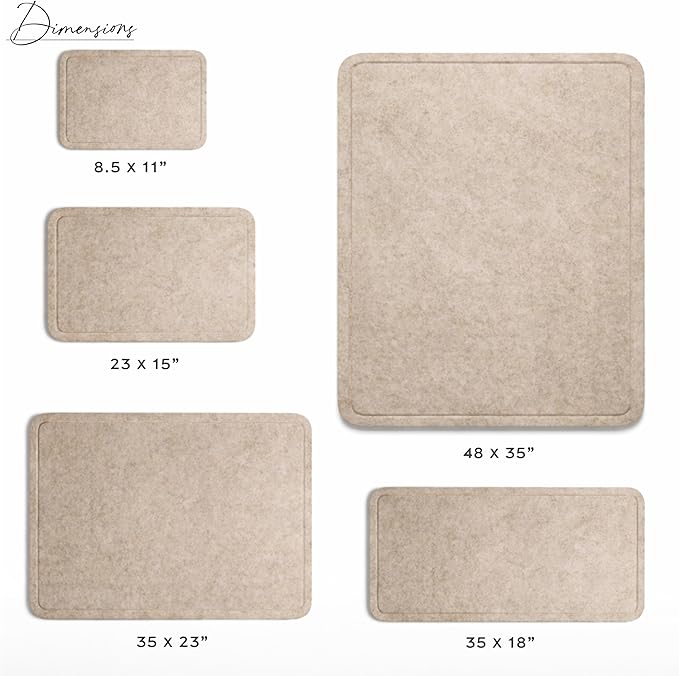 Orelle Felt Bulletin Board | 48 x 35” | Foldable Peel and Stick Felt Board for Wall | Alternative Cork Board for Office, Message Board, Kids Art Display | Beige