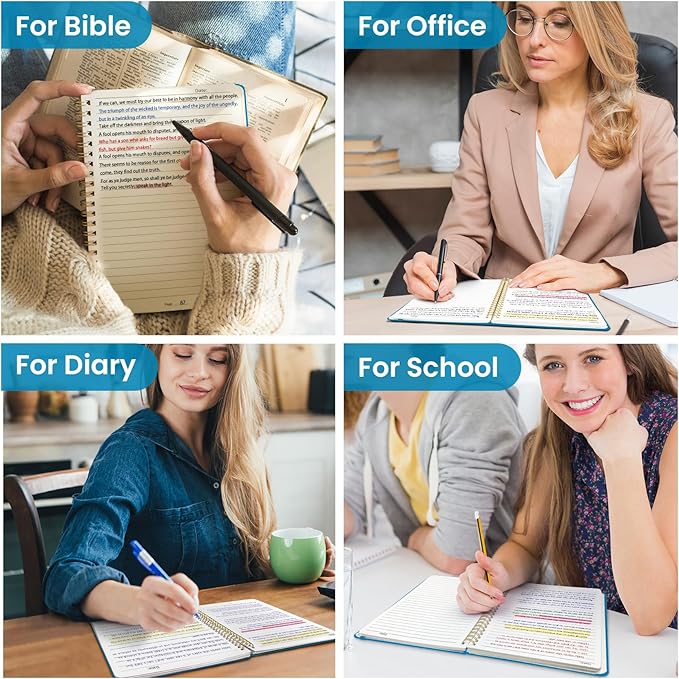 Taja Lined Spiral Journal Notebook for Women & Men, 140 Pages, College Ruled Hardcover Notebook for Work & Note Taking, Journals for Writing, A5(5.7" x 7.9") – Azure Blue