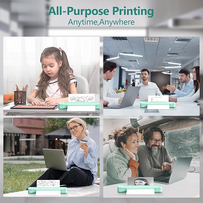 Printers Wireless for Travel, P831 Inkless Portable Printer, Compatible with iOS, Android & Laptop, Thermal Printer for Office, Home, School