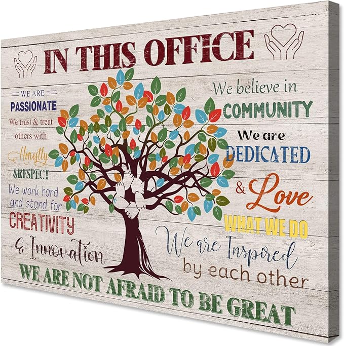 Motivational Wall Decor for Office - Inspirational Positive Affirmations Wall Art, We Are Not Afraid to Be Great Uplifting Quotes Canvas Posters for Home Workplace, Classroom, School Decoration 12x16
