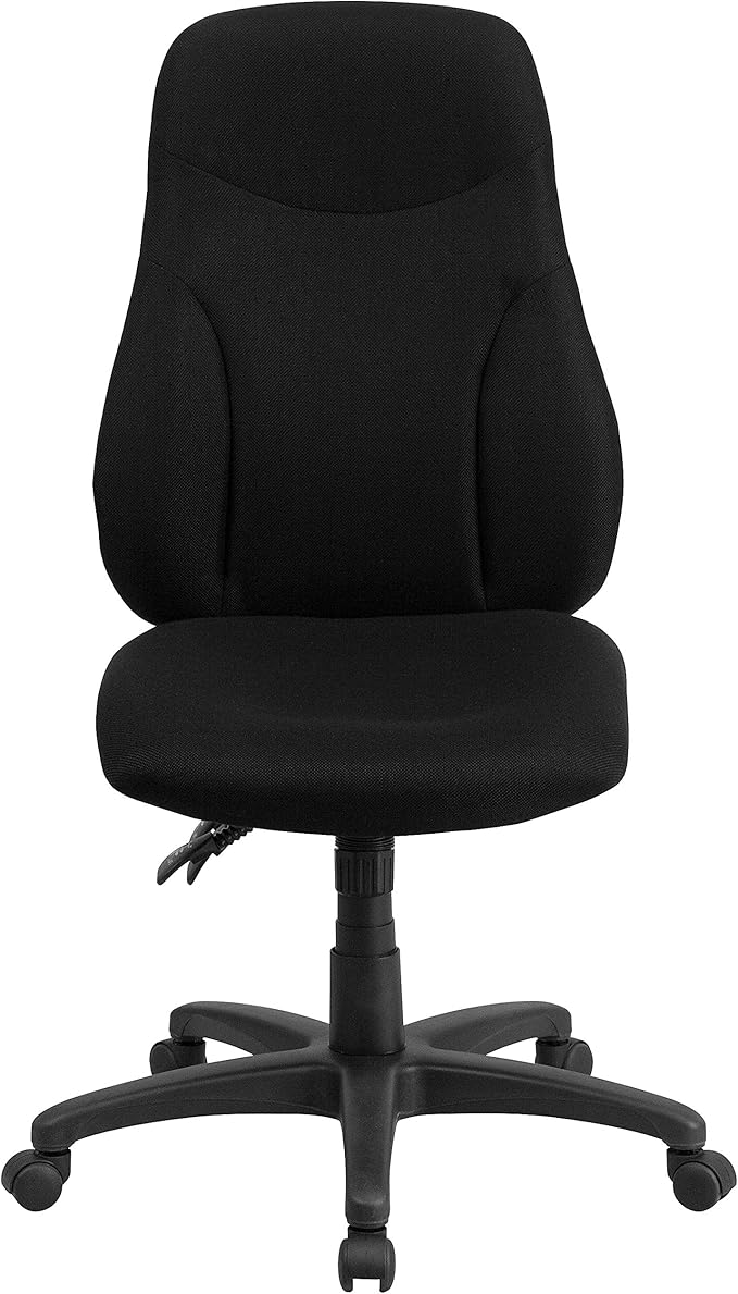 Flash Furniture Hughes High Back Black Fabric Multifunction Swivel Ergonomic Task Office Chair
