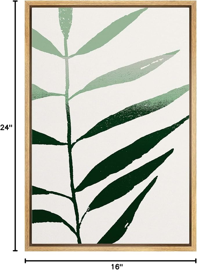 IDEA4WALL Framed Canvas Print Wall Art Green Color Blocks with Faded Textures Geometric Shapes Illustrations Modern Art Chic Colorful for Living Room, Bedroom, Office - 16"x24" Natural