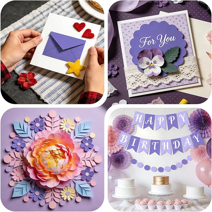 Purple Cardstock 8.5 x 11 Purple Paper,Lavender Cardstock Paper 8.5x11 Copy Paper, 40 Sheets Card Stock for Party,Invitations,Art,Drawing,Menus,DIY Card,Tags,Craft,Certificates,School,Office Printing
