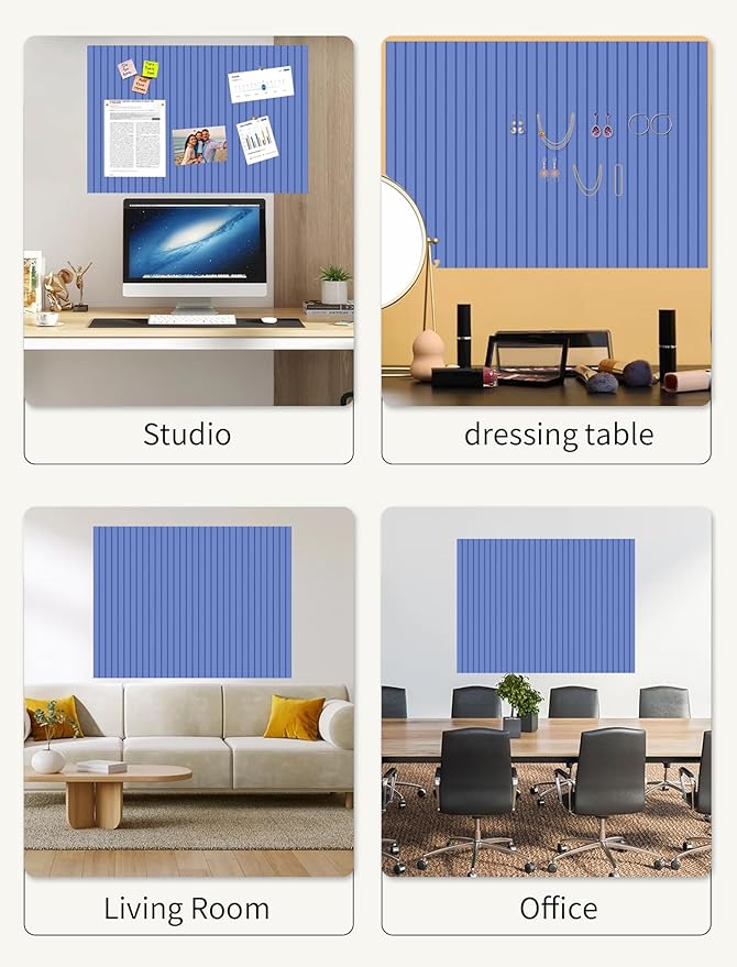Large Bulletin Board 48"x 24" Cork Boards for Walls, 12 Pack Felt Wall Panels Photo Board, Cork Board for Office Home Pin Board