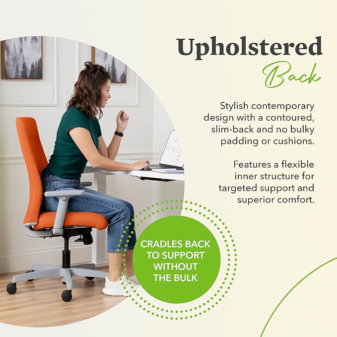 HON Ignition 2.0 Fabric Office Chair, Upholstered, Adjustable Arms, Standard Synchro-Tilt Recline Executive Ergonomic Office Chair, Titanium Frame, Ruby