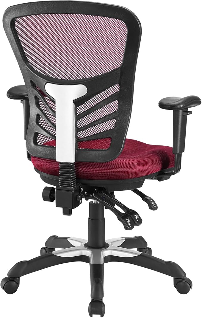 Modway Articulate Ergonomic Mesh Office Chair in Red
