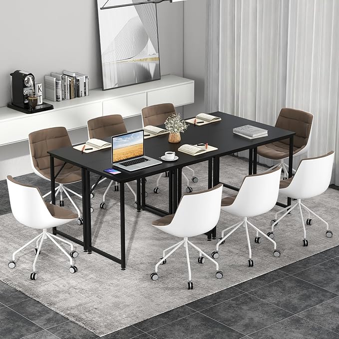 Giantex 40-Inch Black Small Computer Desk, Home Office Writing Desk with Heavy-Duty Metal Frame, Modern Simple Gaming Table PC Workstation, Versatile Small Desk for Bedroom