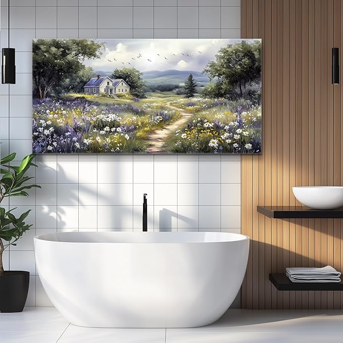 FUHAIHUA Large Wall Decor For Living Room Canvas Wall Art For Office Wall Decorations For Bedroom Garden Painting Artwork Room Home Decor 24x48 In