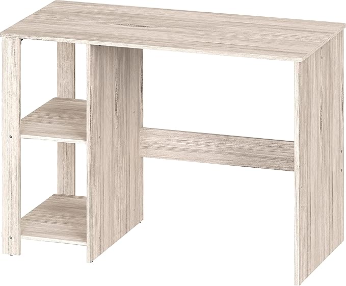 SHW 38-Inch Home Office Computer Desk with Shelves, Maple