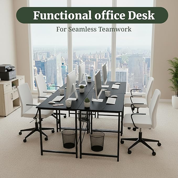 Computer Desk 32 Inch, Simple Home Office Desk Study Writing Table, Sturdy Metal Frame, Scratch-Resistant MDF Desktop for Bedroom Dorm Workspace Small Space, Black