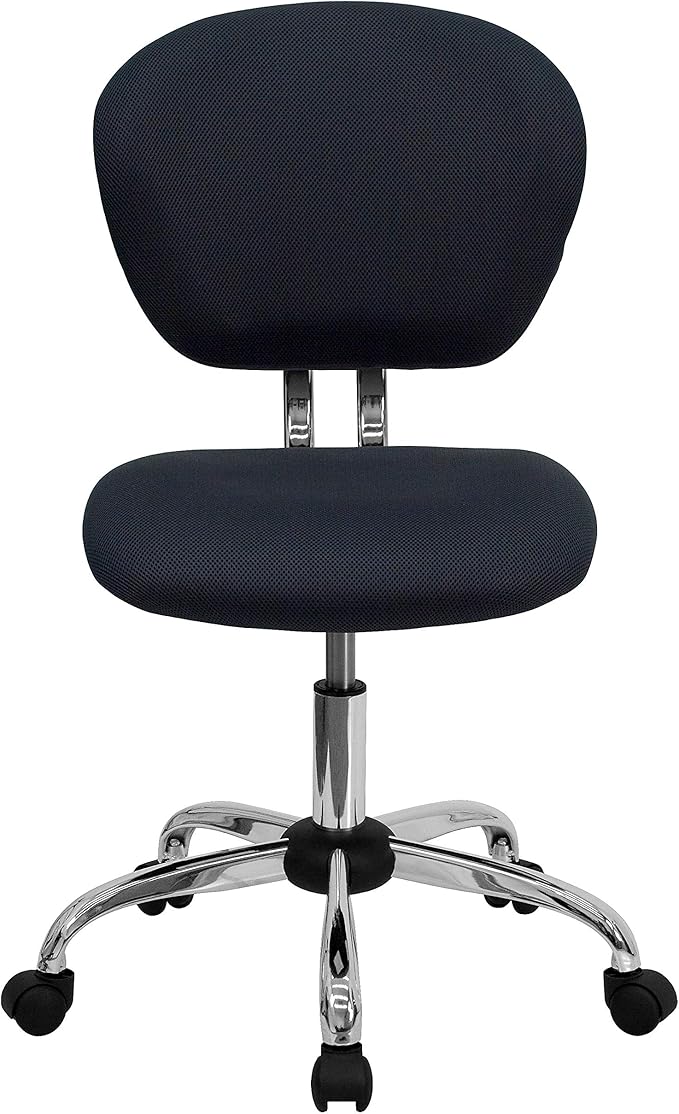 Flash Furniture Beverly Mid-Back Gray Mesh Padded Swivel Task Office Chair with Chrome Base