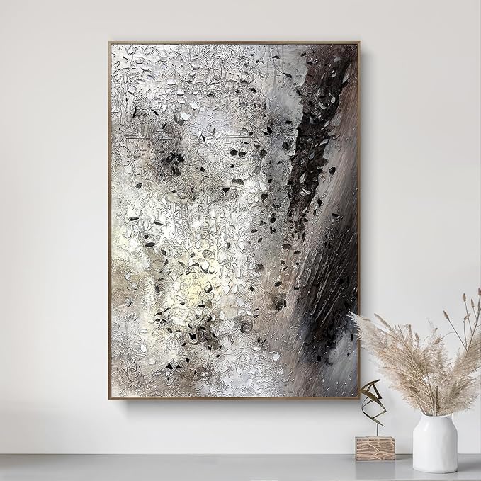 BrightA Large hand-painted abstract wall art piece. Modern style texture relief decoration. Key wall decoration for the living room 31.5"x47.2"