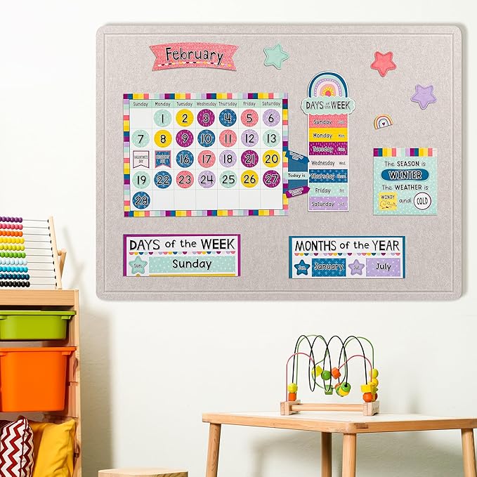 AKTOP Bulletin Board, 24" x 18" Foldable Felt Notice Pin Board for Wall, Decorative CorkBoard Photo Display Board with Self-Adhesive Tape, Vision Board Cork Board Alternative with 25 Pushpins - Latte