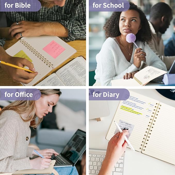 Spiral Notebook-5.75" x 8.125" College Ruled Journal with Inner Pockets and 160 Pages,PU Leather Cover Business Journal, Twin-Wire Binding Notebook Perfect for Office & Home School Supplies 3 pack Violet ReefBlue Grey