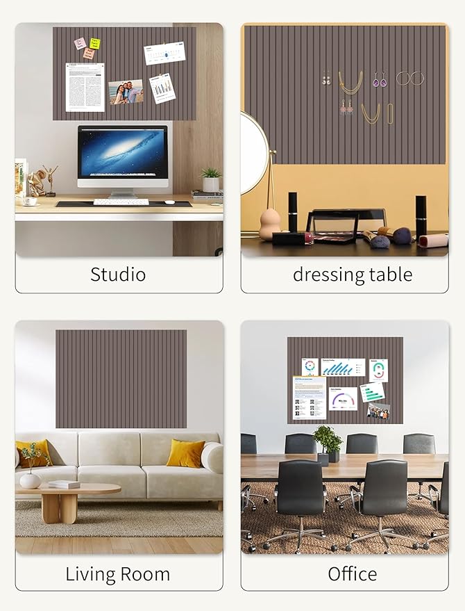 Large Bulletin Board 48"x 24" Cork Boards for Walls, 12 Pack Felt Wall Panels Photo Board, Cork Board for Office Home Pin Board