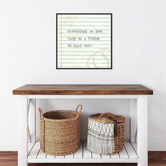 Amanti Art Framed Canvas Wall Art 22x22 Office Snark IV by Studio W, Framed Wall Art Canvas, Typography Artwork, Modern Decor, Medium Poster Painting for Living Room, Bedroom, Bathroom, Kitchen,