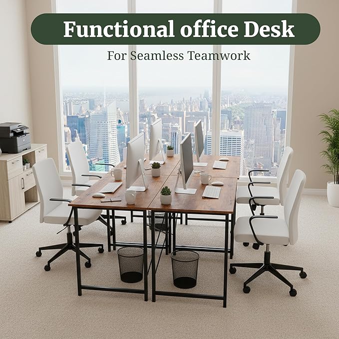 Computer Desk 32 Inch, Simple Home Office Desk Study Writing Table, Sturdy Metal Frame, Scratch-Resistant MDF Desktop for Bedroom Dorm Workspace Small Space, Brown