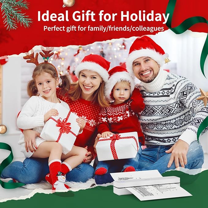 iDPRT Portable Inkless Printer for Travel,Wireless Thermal Printers Support 8.5" x 11" US Letter/A4,Small Mobile Bluetooth Printer for Home Use,Office,Vehicles,Compatible with Smartphone & Laptop
