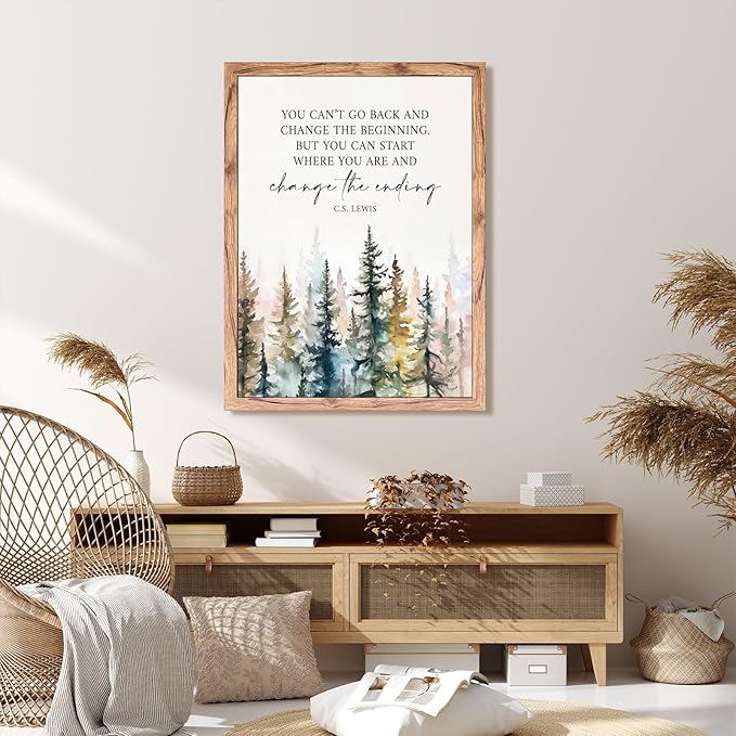 Motivational Office Wall Decor CS Lewis Quote Inspirational Wall Art Positive Affirmations Canvas Prints Encouraging Motivational Posters For Office Bedroom Living Room Home 8x12inch Wood Framed