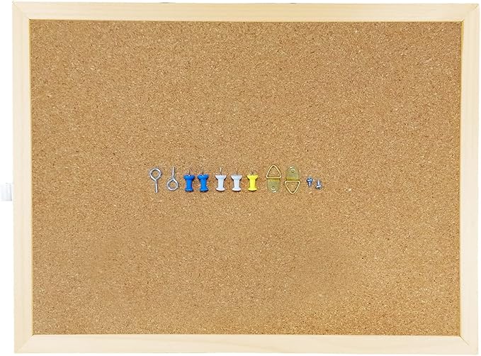 14.6 inches x 11 inches Frame Cork Board for Bulletin Board, Home Decor, Office, School, Message Board and Include Installation kit, Push pins.