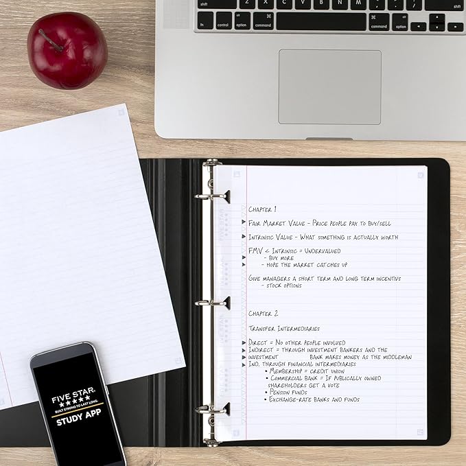 Five Star Loose Leaf Paper + Study App, College Ruled Filler Notebook Paper, Reinforced, Fights Ink Bleed, 8-1/2" x 11", 200 Sheets (170054-ECM)
