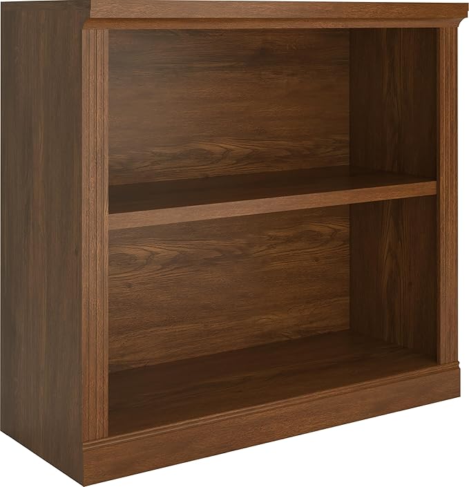 2-Tier Bookshelf Basic Book Case, Wooden Storage Shelves Rustic Bookshelf, Sturdy Display Cabinet for Living Room, Library, Office (Classic Oak, 2-Tier)