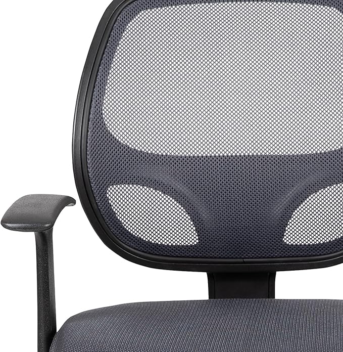 Flash Furniture Flash Fundamentals Mid-Back Gray Mesh Swivel Ergonomic Task Office Chair with Arms