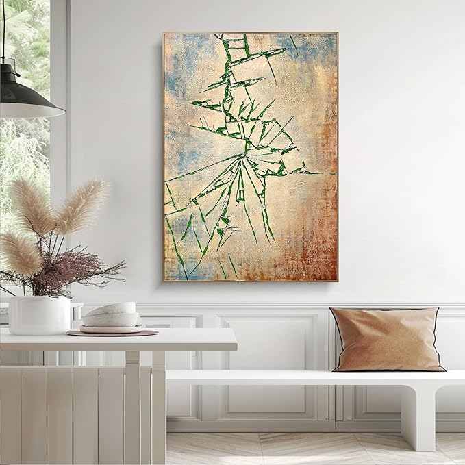 BrightA Muscular texture wall art - Abstract hand-painted large-scale relief decorative items - Unique artistic wall creation for living room and study area 59"x84.6"