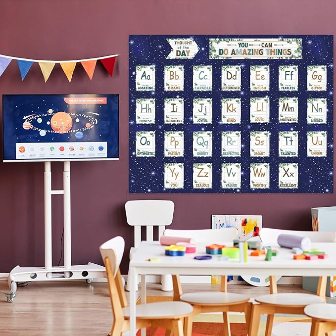 Outer Space Bulletin Board Paper Roll Night Sky Bulletin Board Background Paper Not Easy to Fade Bulletins Decorations for Back to School Poster Papers Arts Crafts Classroom Supply 15.8inx20ft