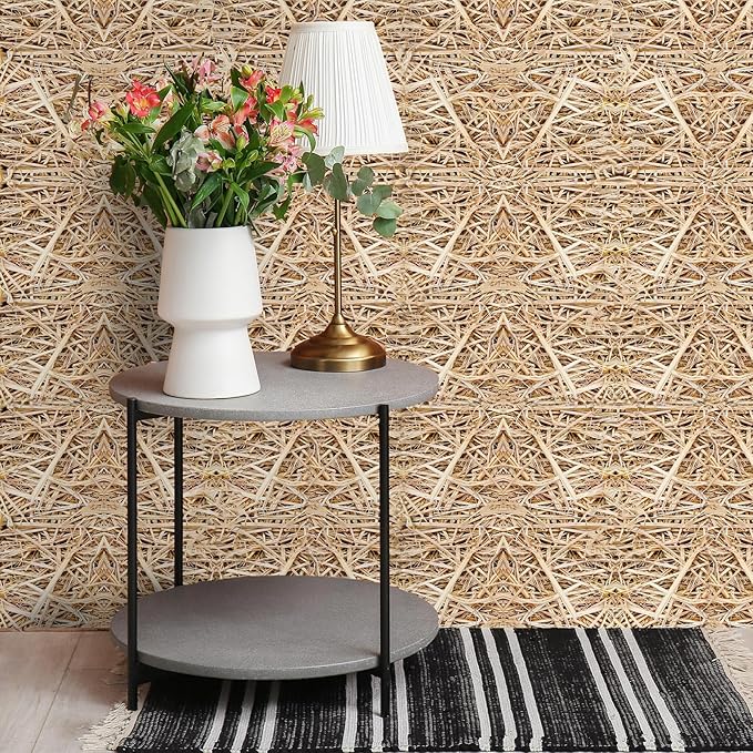 Tenceur Wrapping Paper Roll Bulletin Board Borders Paper Fade Resistant Decorative(24 Inch X 100ft,Straw)
