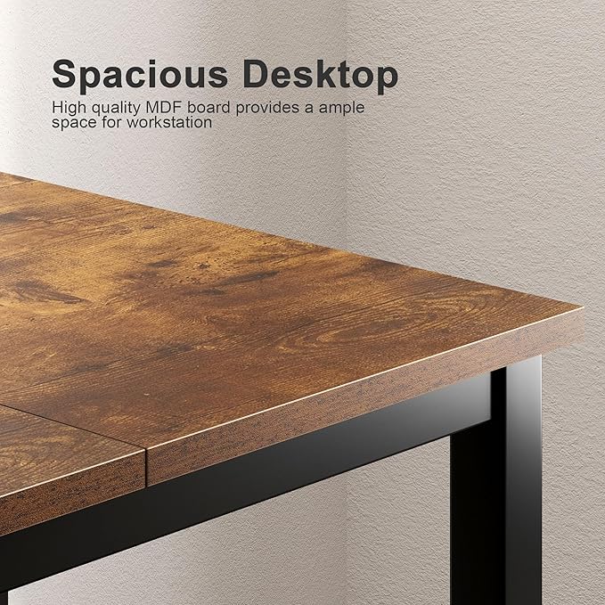 Need Large Computer Desk 70.8 x 31.5 inches Conference Table Large Office Desk Writing Table Workstation for Home Office,Rustic Brown & Black 10FJGSAC3-180FG-ND