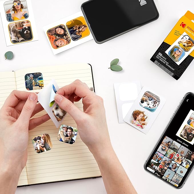 KODAK 2x3 Premium Sticky-Backed ZINK Photo Paper (30 Sheets) - Compatible With Kodak Step, Step Slim, Printomatic, Printomatic+, Smile+, Step Touch