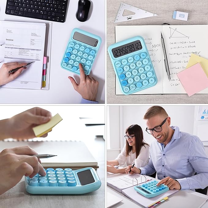 Mr. Pen- Mechanical Switch Calculator, 12 Digits, Large LCD Display, Blue Calculator Big Buttons