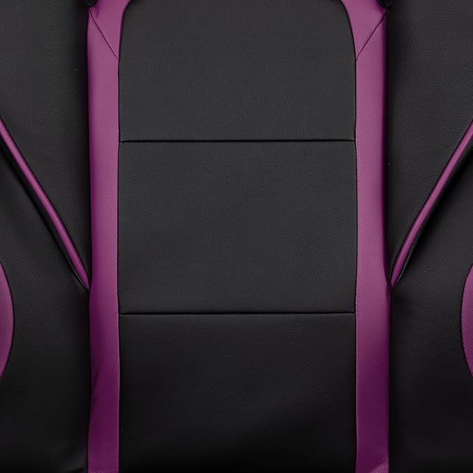 Flash Furniture X40 Gaming Chair Racing Ergonomic Computer Chair with Fully Reclining Back/Arms, Slide-Out Footrest, Massaging Lumbar - Black/Purple