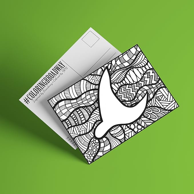 Coloring Broadway - Wicked Inspired Coloring Postcards (Set of 4), Defying Gravity Musical Theater Merchandise, Printed on Matte Card Stock (5” x 7”), Ideal Gift for a Broadway Theater Lover