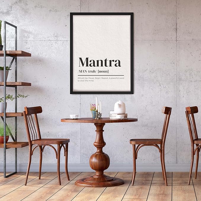 ALPINE INK CO. Mantra Satin Poster - A Powerful Word to Clear the Mind Wall Art - Motivational Decor for Office or Meditation Room - Focused Design - 11x14 Unframed Satin Print