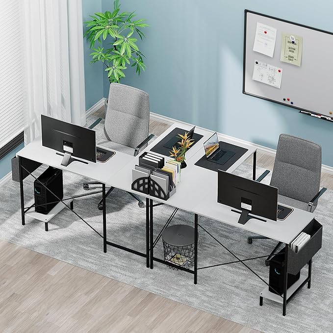 InfiniPower L-Shaped Corner Desk, 50-Inch Reversible Gaming PC Table, Compact Work & Study Station with Metal Frame, CPU Stand, Side Bag
