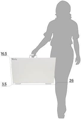 Worky 15-in-1 Home Office Portable Workstation Desk with Built-in Storage, 3.5" D x 26" W x 16.5" H, 14 Lbs, White