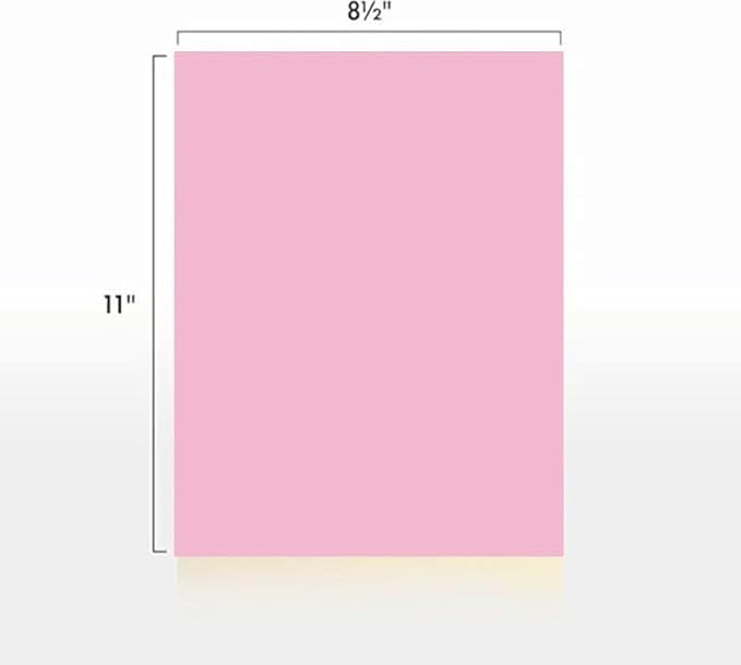 Colored Copy Printing And Writing Paper, 20 pound (75 GSM) 8.5" X 11", Letter Size, 500 Sheets Per Ream. (PINK)